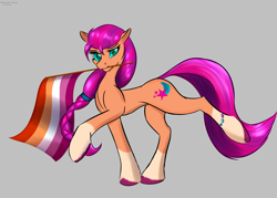 Size: 3023x2161 | Tagged: safe, artist:renarde-louve, imported from derpibooru, sunny starscout, female, flag, g5, lesbian pride flag, pride, pride flag, simple background, transparent background