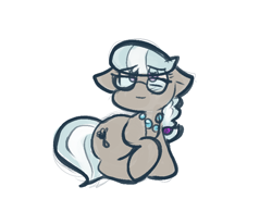 Size: 812x669 | Tagged: safe, artist:zutcha, imported from derpibooru, silver spoon, earth pony, pony, cute, eye clipping through hair, female, filly, foal, glasses, looking up, simple background, sitting, sketch, solo, white background