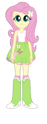 Size: 419x1108 | Tagged: safe, artist:qbert2kcat, imported from derpibooru, fluttershy, equestria girls, background removed, boots, clothes, high heel boots, shirt, shoes, simple background, skirt, socks, solo, transparent background