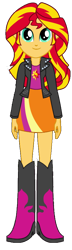 Size: 280x968 | Tagged: safe, artist:qbert2kcat, imported from derpibooru, sunset shimmer, equestria girls, background removed, boots, clothes, high heel boots, jacket, shirt, shoes, simple background, skirt, solo, transparent background