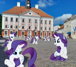 Size: 2591x2295 | Tagged: safe, artist:trrrebleee, artist:trrriple0dds, edit, imported from derpibooru, rarity, estonia, irl, meme, photo, photoshop, real life background