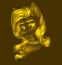 Size: 2215x2315 | Tagged: safe, artist:darklight1315, imported from derpibooru, oc, oc only, oc:q-be, earth pony, pony, fallout equestria, chest fluff, ear fluff, fallout equestria: mayday, jewelry, necklace, pearl necklace, solo