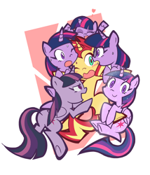 Size: 1200x1400 | Tagged: safe, artist:rvceric, imported from derpibooru, mean twilight sparkle, sci-twi, sunset shimmer, tree of harmony, twilight sparkle, alicorn, pony, unicorn, equestria girls, my little pony: pony life, the mean 6, adoracreepy, arms in the air, awkward, blushing, butt, clinging, creepy, cute, equestria girls ponified, eyes closed, female, floating heart, generational ponidox, heart, lesbian, lidded eyes, looking at each other, looking at someone, looking at you, looking sideways, mare, multeity, one eye closed, open mouth, open smile, passepartout, personal space invasion, plot, polyamory, ponified, sci-twishimmer, scitwishimmer, shipping, smiling, smiling at you, sparkle sparkle sparkle, sunset gets all the twilights, sunset shimmer gets all the mares, sunset twiangle, sunsetsparkle, sweat, sweatdrops, treelight sparkle, twibutt, twilight sparkle (alicorn), twolight, underhoof, unicorn sci-twi, varying degrees of want