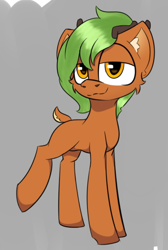 Size: 572x850 | Tagged: safe, artist:cotarsis, imported from derpibooru, oc, oc only, deer, pony, colored sketch, gray background, looking at you, simple background, sketch, solo