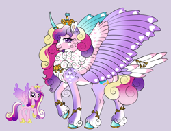 Size: 1280x978 | Tagged: safe, artist:malinraf1615, imported from derpibooru, princess cadance, pony, alternate design, solo, tail, tail feathers