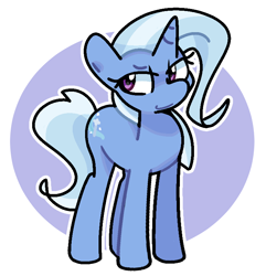 Size: 744x772 | Tagged: safe, artist:kindakismet, imported from derpibooru, trixie, pony, unicorn, abstract background, female, horn, mare, smiling, solo