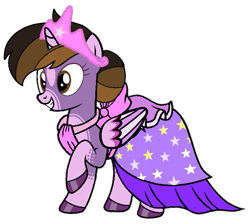 Size: 745x668 | Tagged: safe, artist:noi kincade, imported from derpibooru, oc, oc only, oc:princess kincade, alicorn, alicorn oc, clothes, dress, female, horn, jewelry, regalia, simple background, solo, transparent background, wings