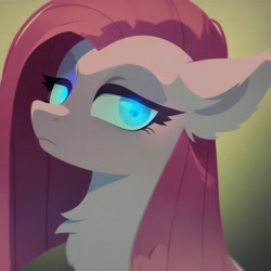 Size: 1024x1024 | Tagged: safe, imported from derpibooru, pinkie pie, earth pony, pony, ai content, ai generated, bust, chest fluff, ear fluff, female, generator:purplesmart.ai, generator:stable diffusion, looking at you, mare, pinkamena diane pie, prompter:pinkiebot, solo