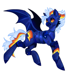 Size: 1100x1200 | Tagged: safe, artist:fhroggy, imported from derpibooru, oc, oc only, oc:d4sh, bat pony, pony, robot, robot pony, bat wings, simple background, solo, transparent background, wings