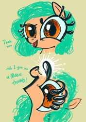 Size: 3300x4673 | Tagged: safe, artist:ja0822ck, imported from derpibooru, oc, oc only, unnamed oc, pony, eyelashes, female, mare, thumbs up