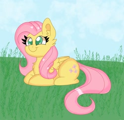 Size: 1803x1744 | Tagged: safe, artist:cinematic-fawn, imported from derpibooru, fluttershy, pegasus, pony, lying down, ponyloaf, prone, smiling, solo