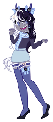 Size: 1792x4093 | Tagged: safe, artist:tsukikage-bloodrage, imported from derpibooru, oc, oc:oreo cream, equestria girls, clothes, female, scarf, simple background, skirt, socks, solo, sweater, transparent background