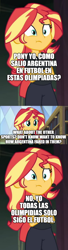 Size: 500x1827 | Tagged: safe, edit, edited screencap, imported from derpibooru, screencap, sunset shimmer, human, equestria girls, argentina, comic, football, human sunset, olympics, screencap comic, self paradox, self ponidox, spanish, sports, summer olympics, translated in the description