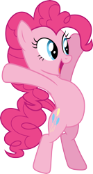 Size: 3000x5599 | Tagged: safe, artist:cloudy glow, imported from derpibooru, pinkie pie, earth pony, pony, bipedal, chubby, female, round belly, simple background, solo, transparent background, vector