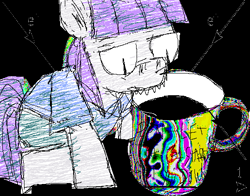 Size: 540x424 | Tagged: safe, artist:y122n20497166, imported from derpibooru, maud pie, pony, coffee, coffee cup, cup, female, mare, solo