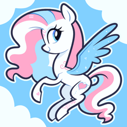 Size: 5000x5000 | Tagged: safe, artist:pilesofmiles, imported from derpibooru, star catcher, pegasus, pony, colored wings, female, flying, g3, g3 to g4, generation leap, mare, markings, multicolored hair, multicolored mane, multicolored tail, multicolored wings, show accurate, solo, spread wings, tail, wings