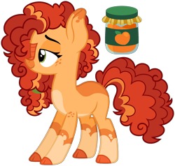 Size: 1807x1717 | Tagged: safe, artist:strawberry-spritz, imported from derpibooru, oc, hybrid, kirin, female, interspecies offspring, magical lesbian spawn, offspring, parent:applejack, parent:autumn blaze, parents:autumnjack, simple background, solo, transparent background