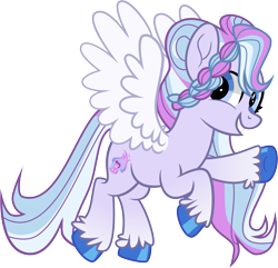 Size: 7951x7653 | Tagged: safe, artist:shootingstarsentry, imported from derpibooru, oc, oc only, oc:camellia, pegasus, pony, absurd resolution, base used, blue eyes, blue hooves, blue mane, blue tail, braid, colored hooves, colored wings, female, flying, g5, gradient legs, hooves, looking back, mare, mare oc, multicolored mane, multicolored tail, offspring, parent:alphabittle blossomforth, parent:queen haven, parents:alphahaven, pegasus oc, purple coat, simple background, smiling, solo, spread wings, tail, tied mane, transparent background, tri-color mane, tri-color tail, tri-colored mane, tri-colored tail, tricolor mane, tricolor tail, tricolored mane, tricolored tail, unshorn fetlocks, vector, wings