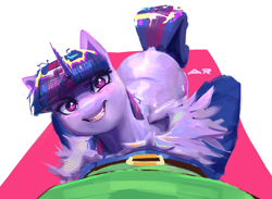 Size: 2943x2160 | Tagged: safe, artist:applephil, imported from derpibooru, twilight sparkle, alicorn, human, pony, female, human pov, looking at you, mare, smiling, smiling at you, twilight sparkle (alicorn)