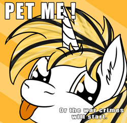 Size: 2982x2902 | Tagged: safe, imported from derpibooru, oc, oc only, oc:srok, pony, :p, meme, simple background, solo, text, tongue out