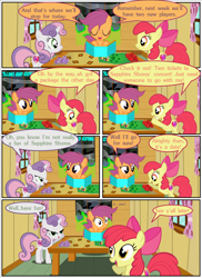 Size: 2700x3713 | Tagged: safe, artist:gm-scoots, imported from derpibooru, apple bloom, scootaloo, sweetie belle, comic:bleeding hearts, female, lesbian, scootabloom, shipping