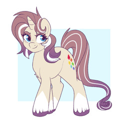 Size: 773x789 | Tagged: safe, artist:lulubell, imported from derpibooru, oc, oc only, unicorn, fusion:oc:lulubell, fusion:rarity, horn, solo