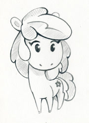 Size: 504x700 | Tagged: safe, artist:maytee, imported from derpibooru, oc, oc only, oc:maytee, earth pony, pony, grayscale, monochrome, simple background, solo, traditional art, white background