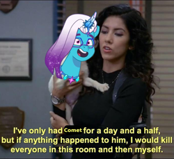 Size: 699x640 | Tagged: safe, edit, editor:whaddon, imported from derpibooru, brooklyn nine nine, comet (g5), g5, meme, my little pony: tell your tale