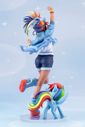 Size: 667x1000 | Tagged: safe, imported from derpibooru, kotobukiya, rainbow dash, human, pegasus, pony, female, human ponidox, humanized, kotobukiya rainbow dash, rear view, self paradox, self ponidox