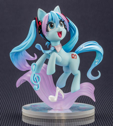 Size: 900x1000 | Tagged: safe, imported from derpibooru, kotobukiya, pony, anime, female, hatsune miku, kotobukiya hatsune miku pony, music notes, open mouth, open smile, ponified, smiling, solo, vocaloid