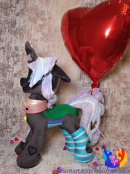 Size: 2304x3072 | Tagged: safe, artist:1stastrastudio, imported from derpibooru, oc, changeling, clothes, irl, photo, plushie, socks, solo, striped socks