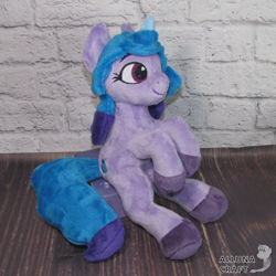 Size: 1200x1200 | Tagged: safe, artist:allunacraft, imported from derpibooru, izzy moonbow, pony, g5, irl, photo, plushie, solo