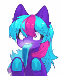 Size: 3000x3734 | Tagged: safe, imported from derpibooru, oc, oc only, oc:ultraviolet, alien, alien pony, black sclera, purple body, white iris