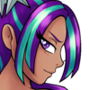 Size: 100x100 | Tagged: safe, artist:ambris, edit, imported from twibooru, aria blaze, equestria girls, rainbow rocks, aria brute, aria buff, avatar, bedroom eyes, confident, dark skin, female, image, looking at you, looking back, looking back at you, muscles, picture for breezies, png, simple background, skin color edit, solo, solo female, toned, transparent background