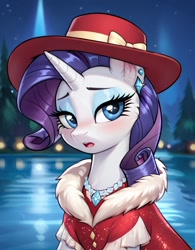 Size: 800x1024 | Tagged: safe, imported from derpibooru, rarity, ai content, ai generated, clothes, dress, generator:pony diffusion v6 xl, generator:stable diffusion, prompter:thelight3d