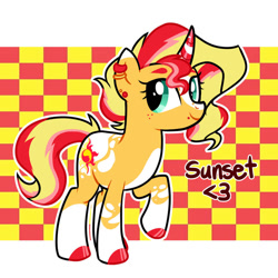 Size: 894x894 | Tagged: safe, artist:mimaoartz, imported from derpibooru, sunset shimmer, pony, unicorn, horn, solo