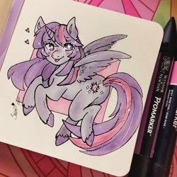 Size: 1048x1048 | Tagged: safe, artist:seuris1, imported from derpibooru, twilight sparkle, alicorn, pony, female, solo, solo female, traditional art, twilight sparkle (alicorn)