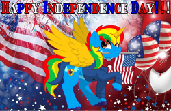 Size: 6641x4317 | Tagged: safe, artist:shieldwingarmorofgod, imported from derpibooru, oc, oc only, oc:shield wing, alicorn, 4th of july, american flag, holiday, male