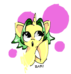 Size: 847x888 | Tagged: safe, artist:zamiración, imported from derpibooru, oc, oc only, oc:ester mitre, unicorn, cute, horn, solo