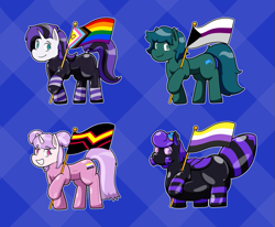 Size: 909x748 | Tagged: safe, artist:defilerzero, oc, oc only, pony, bisexual pride flag, female, gas mask, latex, latex suit, mare, mask, pride, pride flag, rubber pride flag