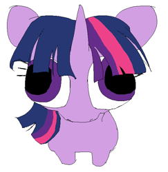 Size: 604x621 | Tagged: safe, artist:riceflowers_art, imported from derpibooru, twilight sparkle, pony, unicorn, female, horn, kubrick stare, mare, simple background, solo, stylistic suck, twiggie, white background