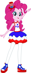 Size: 1782x4096 | Tagged: safe, artist:lizzmcclin, imported from derpibooru, pinkie pie, human, equestria girls, 4th of july, american independence day, clothes, female, holiday, rah rah skirt, simple background, skirt, solo, transparent background