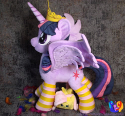 Size: 2435x2248 | Tagged: safe, artist:1stastrastudio, imported from derpibooru, twilight sparkle, alicorn, pony, clothes, irl, photo, plushie, socks, solo, striped socks, twilight sparkle (alicorn)