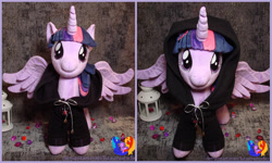 Size: 2000x1200 | Tagged: safe, artist:1stastrastudio, imported from derpibooru, twilight sparkle, alicorn, pony, clothes, hoodie, irl, photo, plushie, solo, twilight sparkle (alicorn)