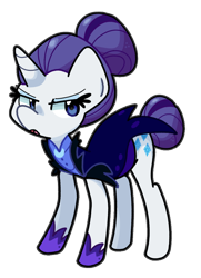 Size: 652x900 | Tagged: safe, artist:kindakismet, imported from derpibooru, rarity, pony, unicorn, the cutie re-mark, alternate hairstyle, alternate timeline, clothes, hair bun, horn, night maid rarity, nightmare takeover timeline, simple background, solo, transparent background