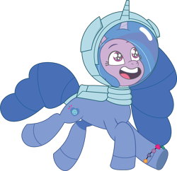 Size: 1270x1228 | Tagged: safe, artist:prixy05, imported from derpibooru, izzy moonbow, pony, unicorn, female, floating, g5, horn, mare, my little pony: tell your tale, simple background, solo, space helmet, spacesuit, transparent background, vector, wingding eyes