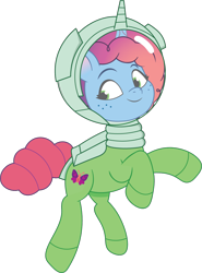 Size: 962x1302 | Tagged: safe, artist:prixy05, imported from derpibooru, pony, unicorn, female, floating, g5, horn, mare, misty brightdawn, my little pony: tell your tale, rebirth misty, simple background, solo, space helmet, spacesuit, transparent background, vector