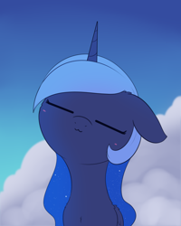 Size: 1674x2090 | Tagged: safe, artist:dusthiel, imported from derpibooru, princess luna, pony, :3, atg 2024, floppy ears, newbie artist training grounds, solo