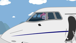 Size: 4000x2250 | Tagged: safe, artist:ifollowroads, imported from derpibooru, pinkie pie, earth pony, pony, cockpit, female, mare, plane, solo, vehicle
