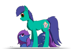 Size: 3000x2000 | Tagged: safe, artist:ob2908, imported from derpibooru, oc, oc only, oc:glare moon, oc:ordery break, earth pony, pony, unicorn, duo, duo male and female, female, horn, male, simple background, transparent background